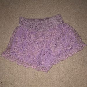 Purple lace shorts